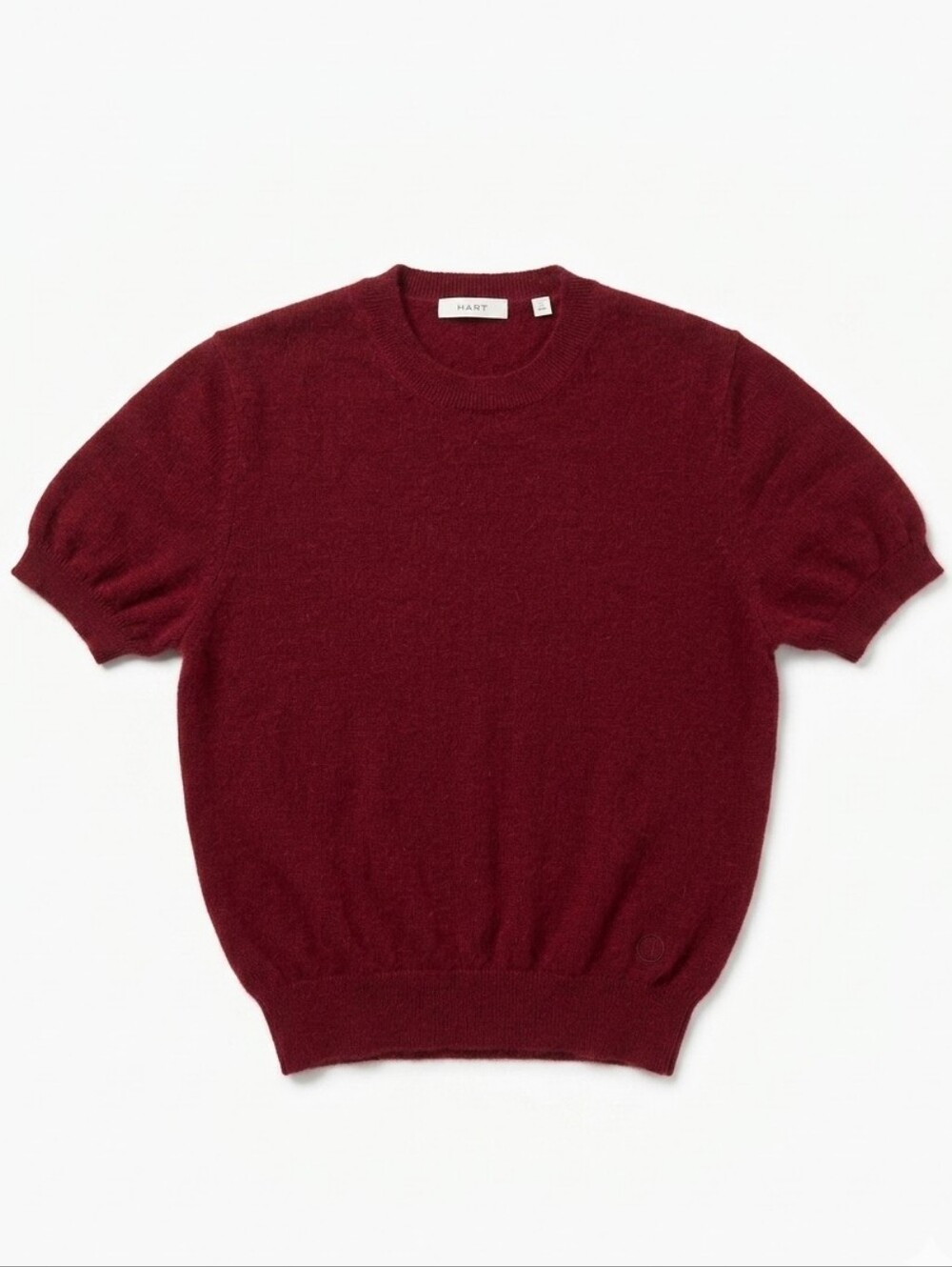 DOEN Colombe Top Malbec 100% Cashmere Short Sleeve Knit Top Sweater Size M